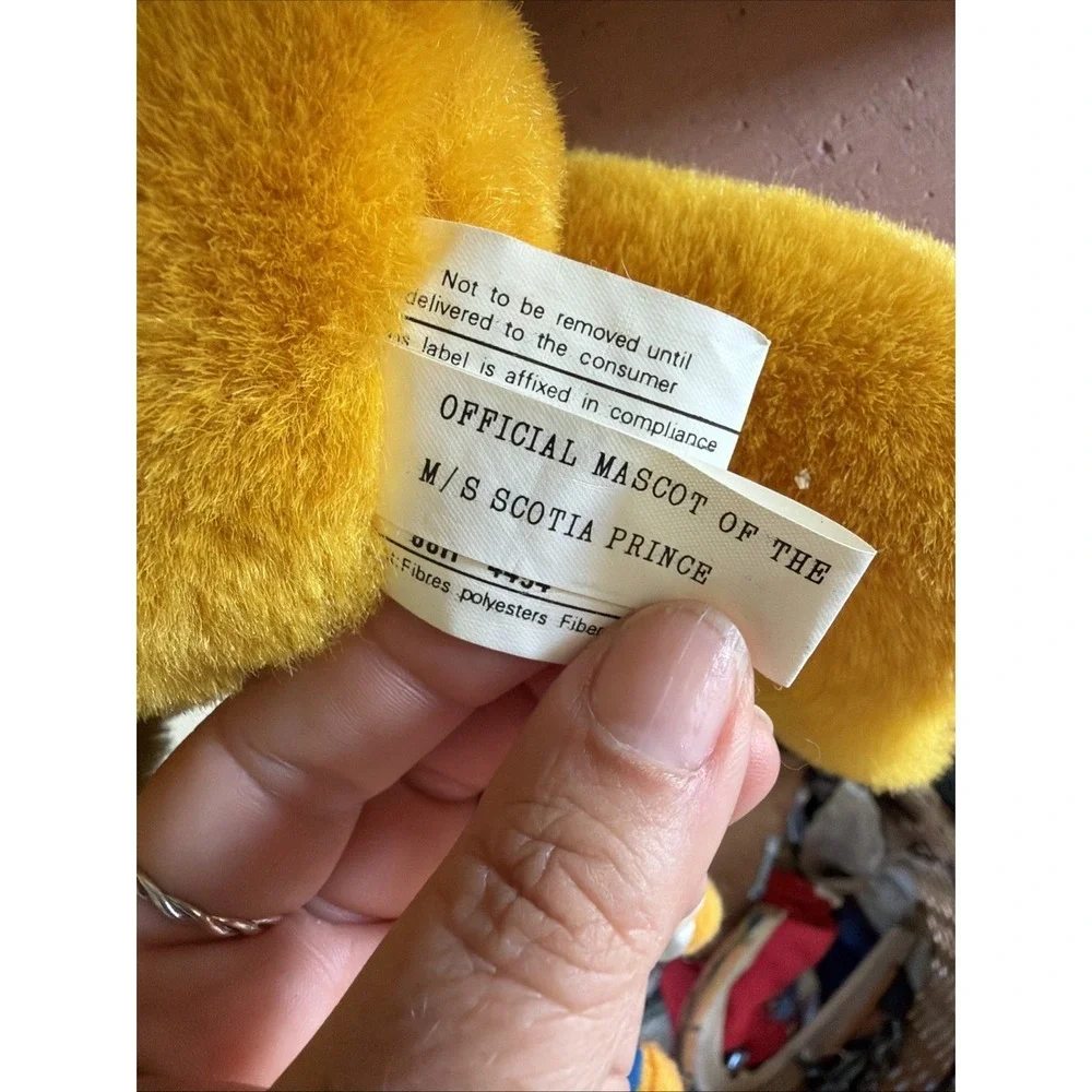 Vintage M/S Scotia Prince Cruise Ferry Lion Mascot Stuffed Bagpipes Souvenir
